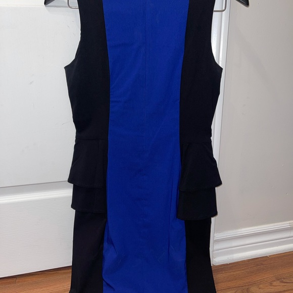 Blue Black Tight Mini Assymetrical Dress Size S M - Picture 2 of 2